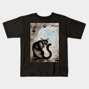 the black cat Kids T-Shirt